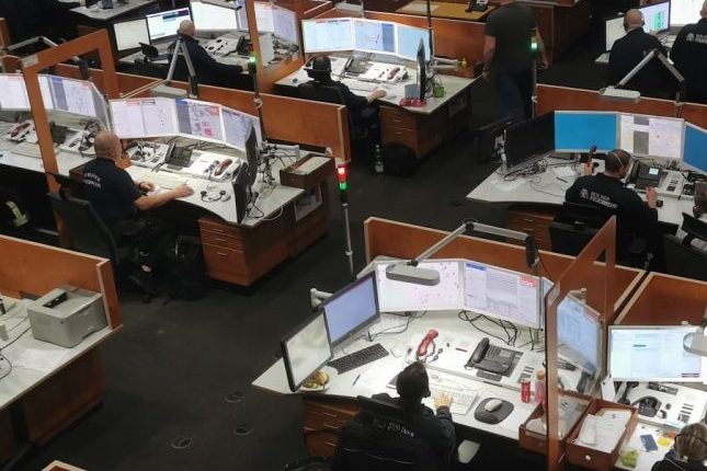 Foto der Leitstelle der Berliner Feuerwehr